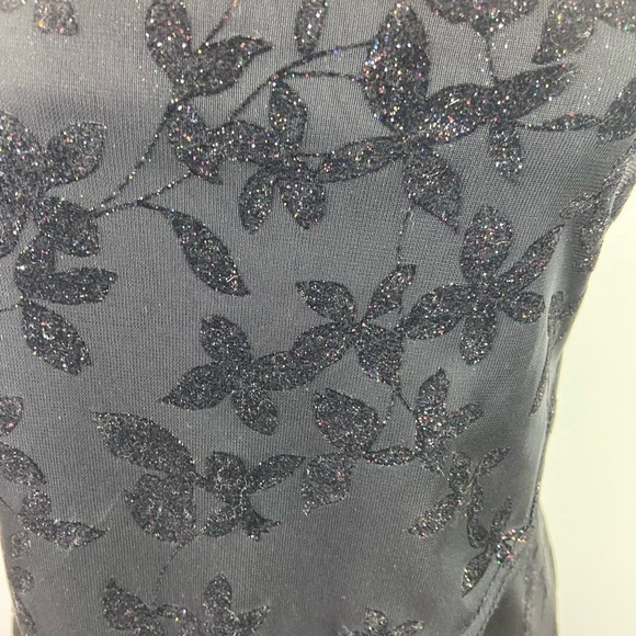 Vintage Slip Dress Mesh Overlay Sparkly Y2K Whimsigoth Long Strappy M 8Tall Vamp - Picture 3 of 15